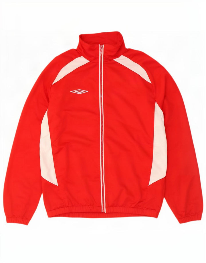 Umbro Hombre Chándal Top Chaqueta Grande Rojo Colorblock Poliéster