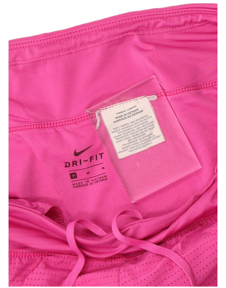 NIKE Pantalones cortos deportivos Dri Fit para mujer UK 14 Poliéster rosa medio