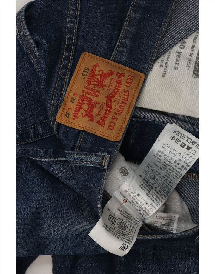 LEVI'S Vaqueros rectos ajustados 513 para hombre W32 L32 Algodón azul