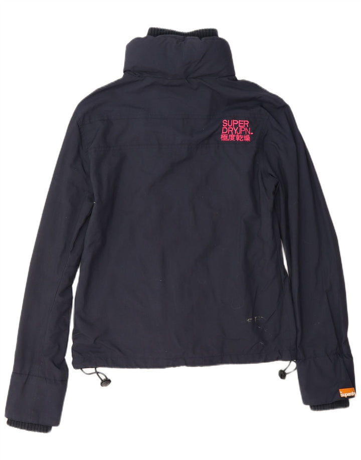Chaqueta impermeable Superdry para mujer, talla 44, nailon azul marino mediano
