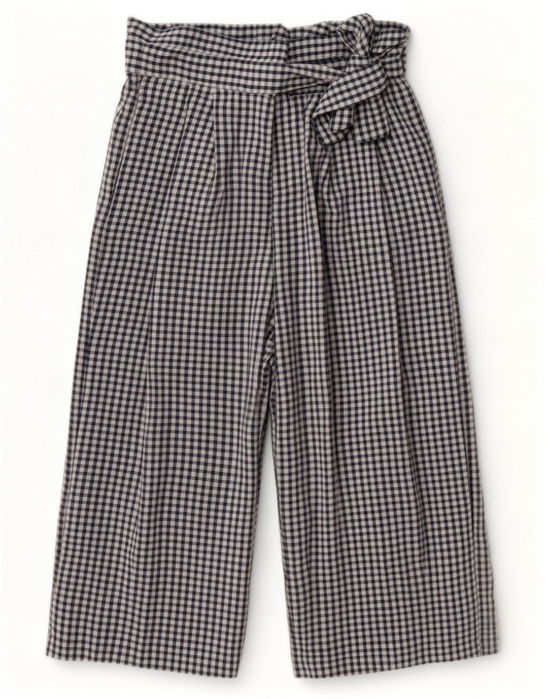Zara Mujer Cullotes Capri Pantalón Mediano W28 L22 Azul Marino Vichy