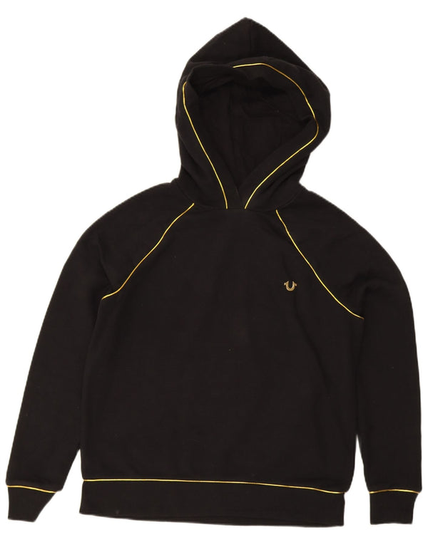 True Religion Jersey con capucha extragrande para mujer UK 6 XS Algodón negro