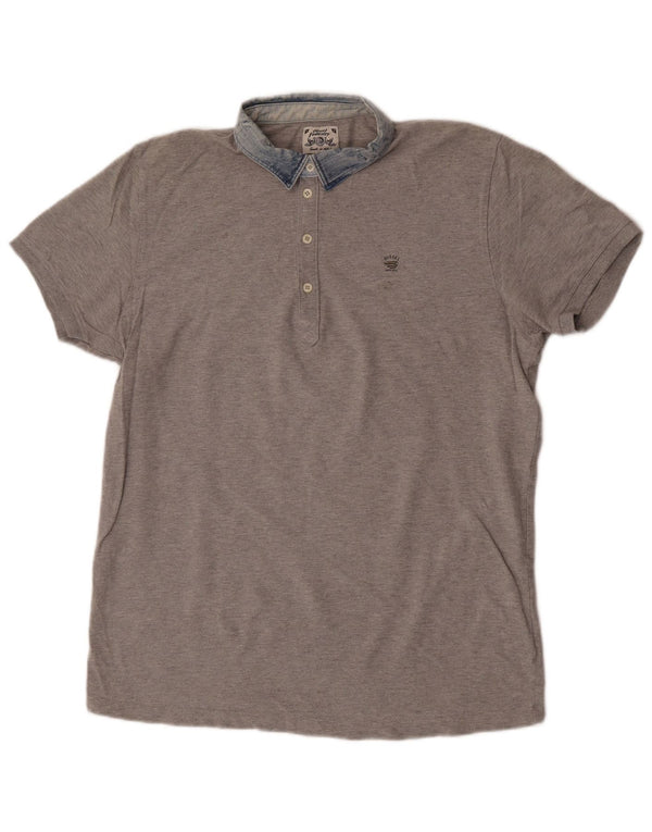 Diesel Polo para hombre 2XL Algodón gris con bloques de color