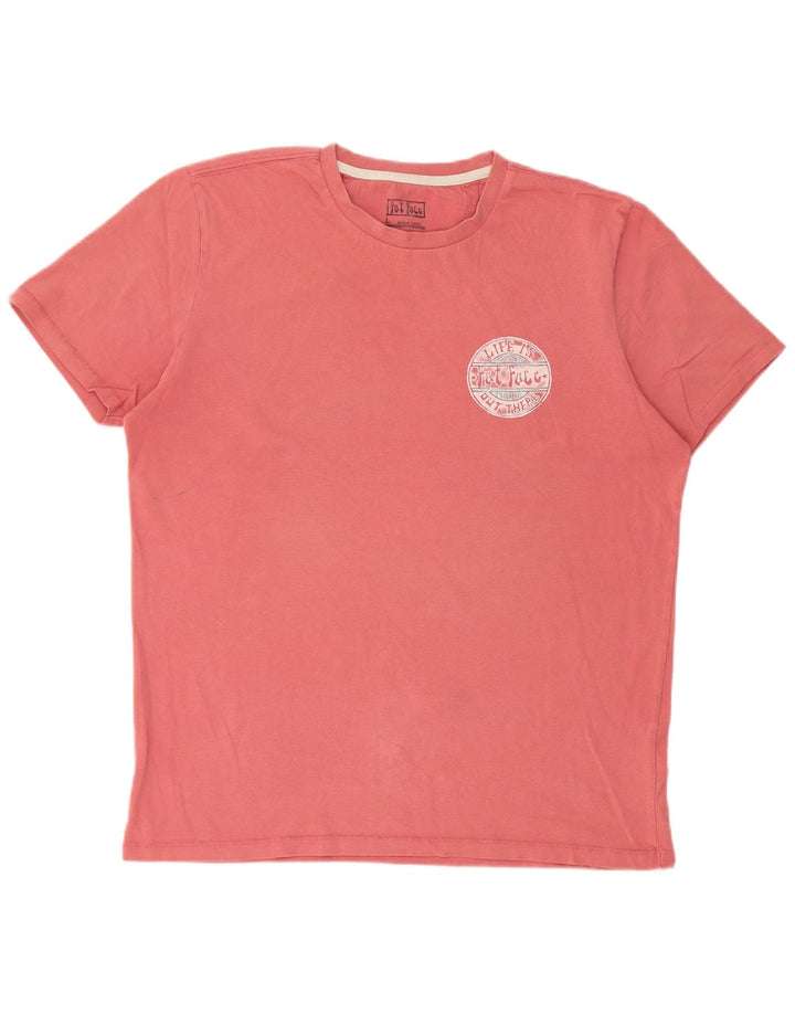 Camiseta gráfica para hombre Fat Face Top grande de algodón rosa