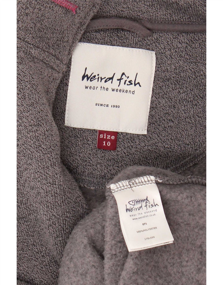 Weird Fish Chaqueta superior de chándal para mujer UK 40 Pequeña poliéster moteado gris