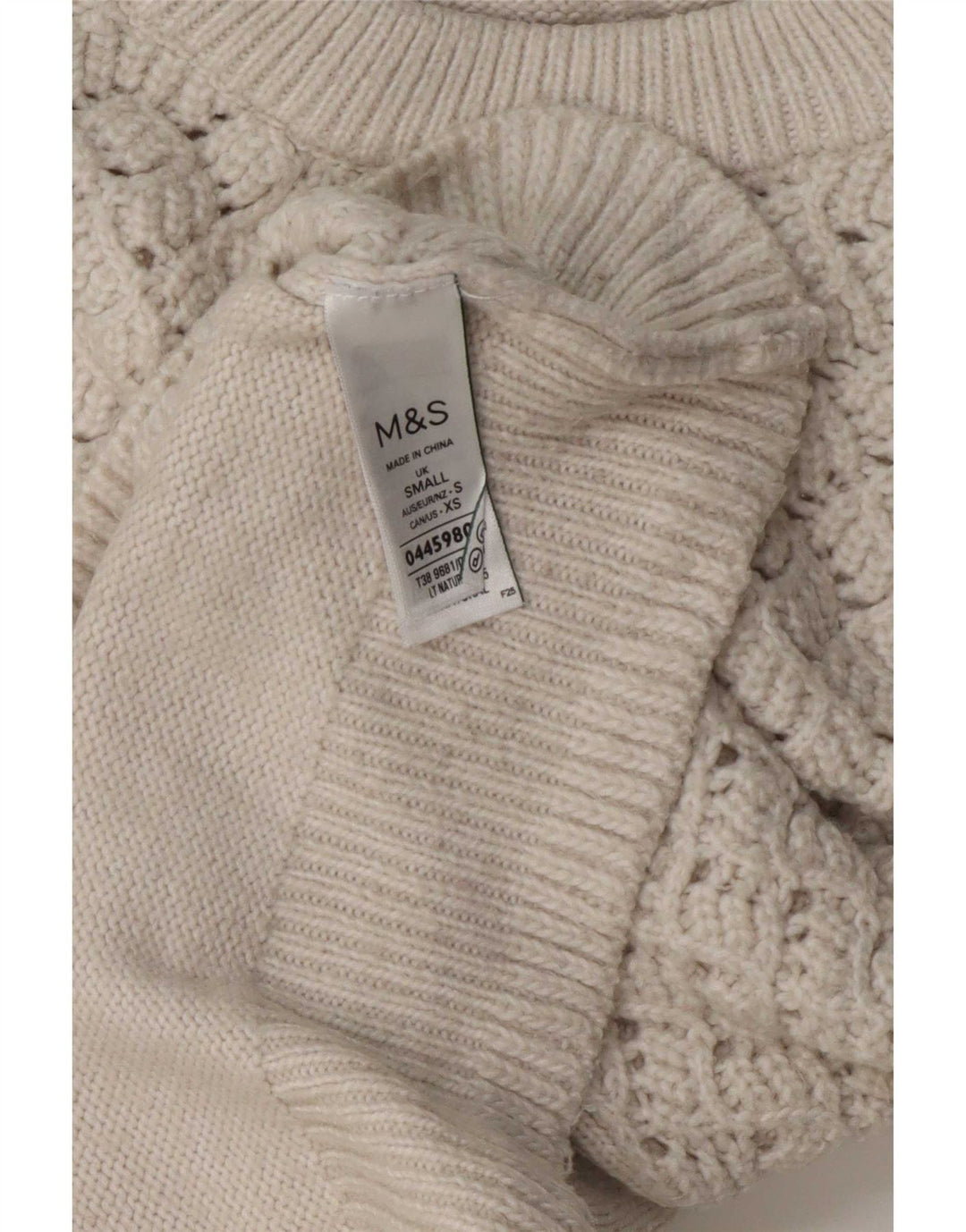 Marks & Spencer Suéter de Cuello Redondo de Gran tamaño para Mujer UK 10 Small White