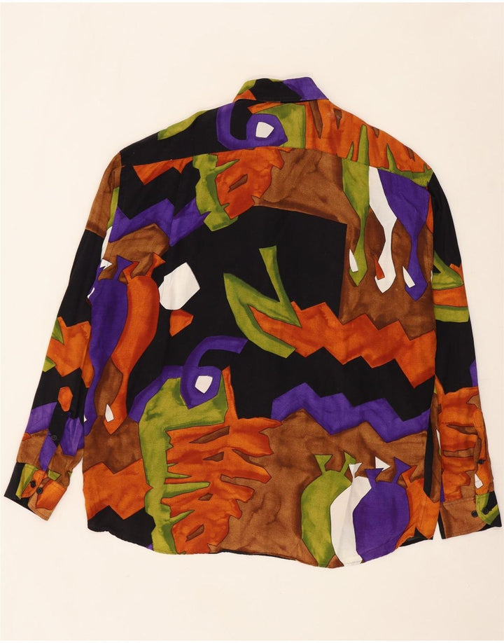Camisa Vintage Hombre Patrón Abstracto XL Viscosa Multicolor