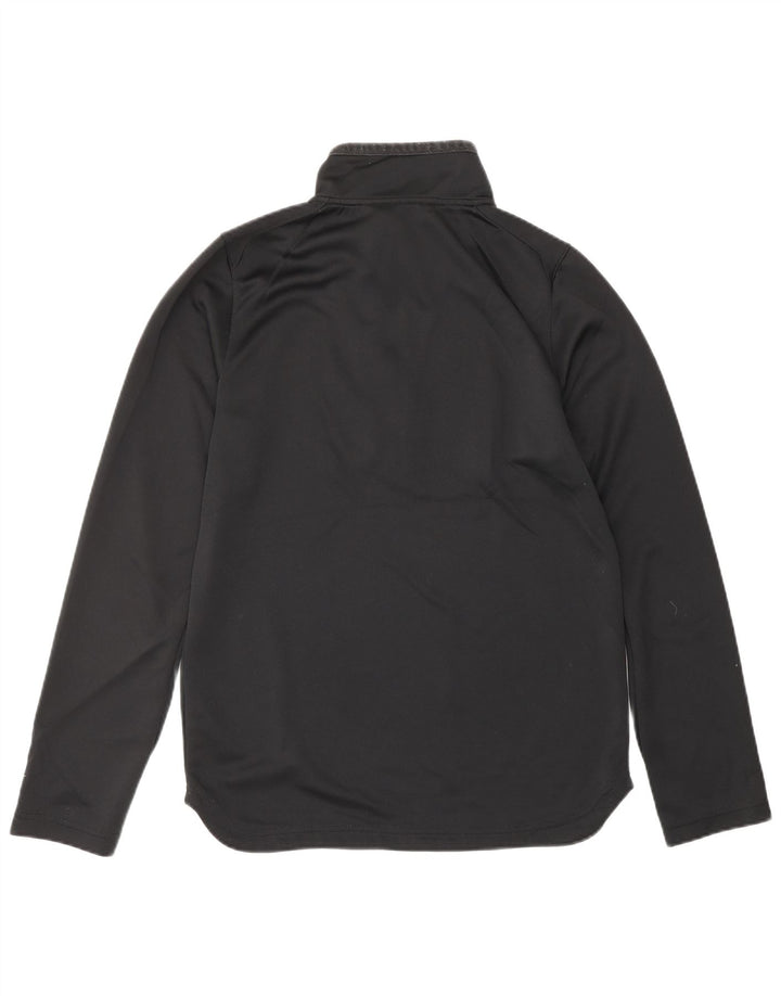 REEBOK Hombre Gráfico Zip Cuello Jersey Chándal Top Pequeño Poliéster Negro