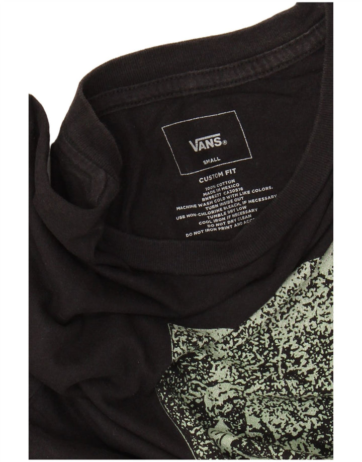 VANS Camiseta gráfica de ajuste personalizado para hombre Top pequeño de algodón negro