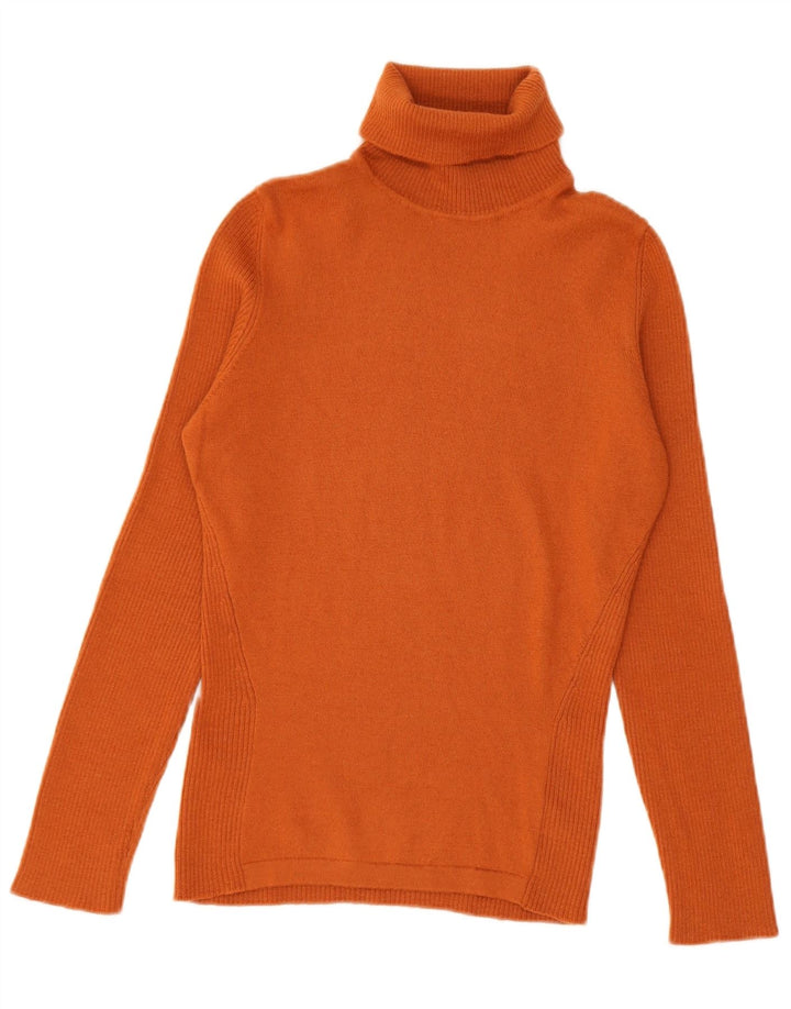 LUISA SPAGNOLI Suéter tipo jersey con cuello vuelto para mujer UK 10 Small Orange