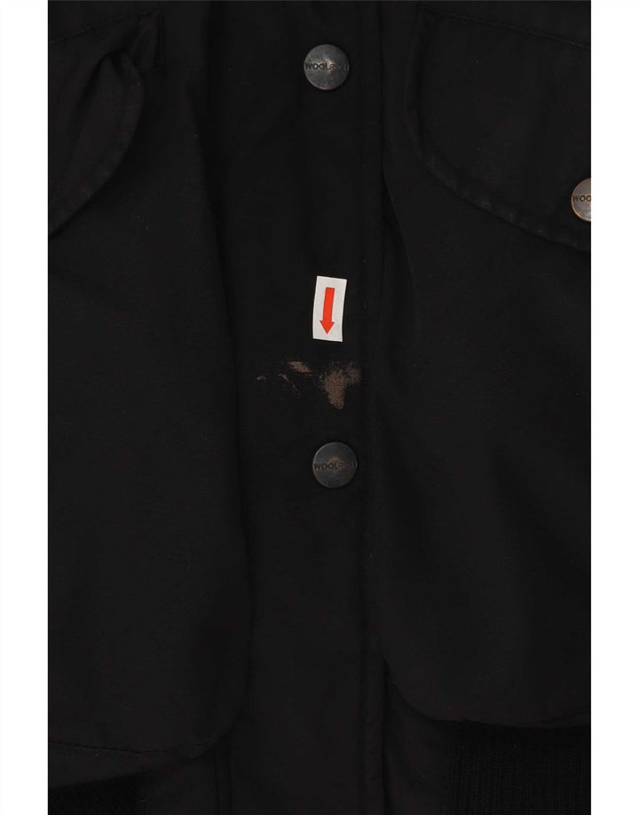 Woolrich Chaqueta acolchada con capucha para mujer UK 44 Mediana Poliéster negro