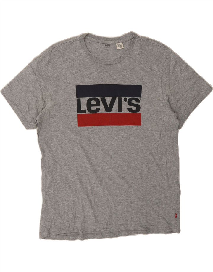 LEVI'S Mens Graphic T-Shirt Top XL Grey Cotton Vintage Levi's and Second-Hand Levi's from Messina Hembry 