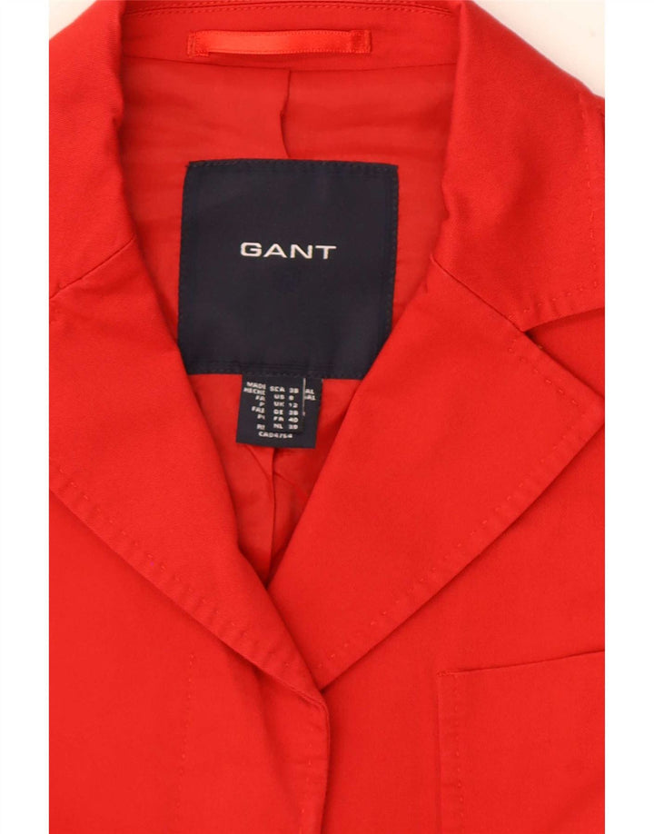 Gant Chaqueta Blazer para Mujer Reino Unido 12 Algodón Rojo Mediano