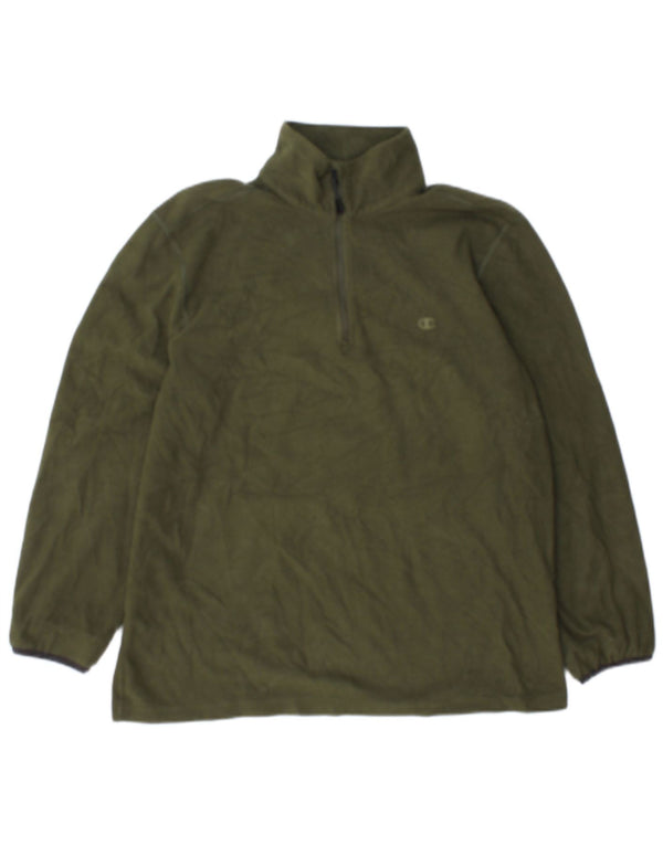 Champion Jersey De Forro Polar Con Cremallera Para Hombre Poliéster Caqui Grande