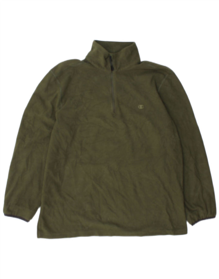 Champion Jersey De Forro Polar Con Cremallera Para Hombre Poliéster Caqui Grande