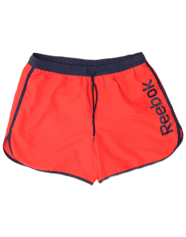 REEBOK Pantalones cortos deportivos con gráficos para hombre Poliéster rojo medio
