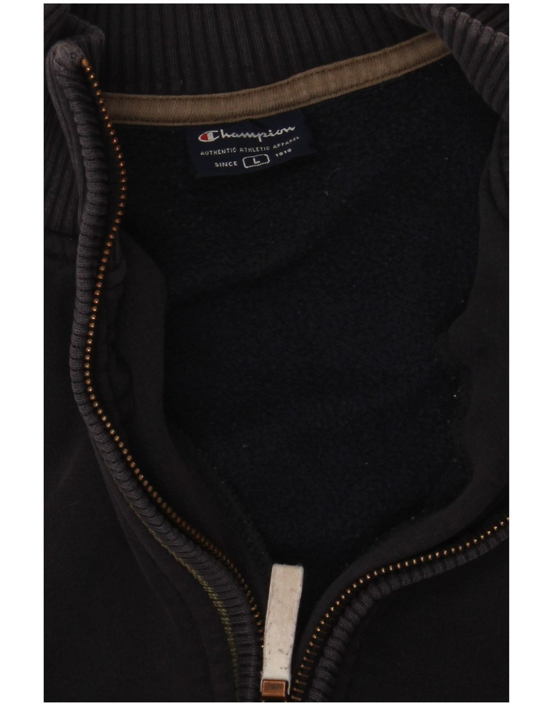 Champion Sudadera con cuello y cremallera para hombre, talla grande, azul marino