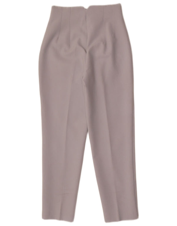 Zara Mujer Pantalones Chinos Cónicos De Cintura Alta XS W24 L27 Gris
