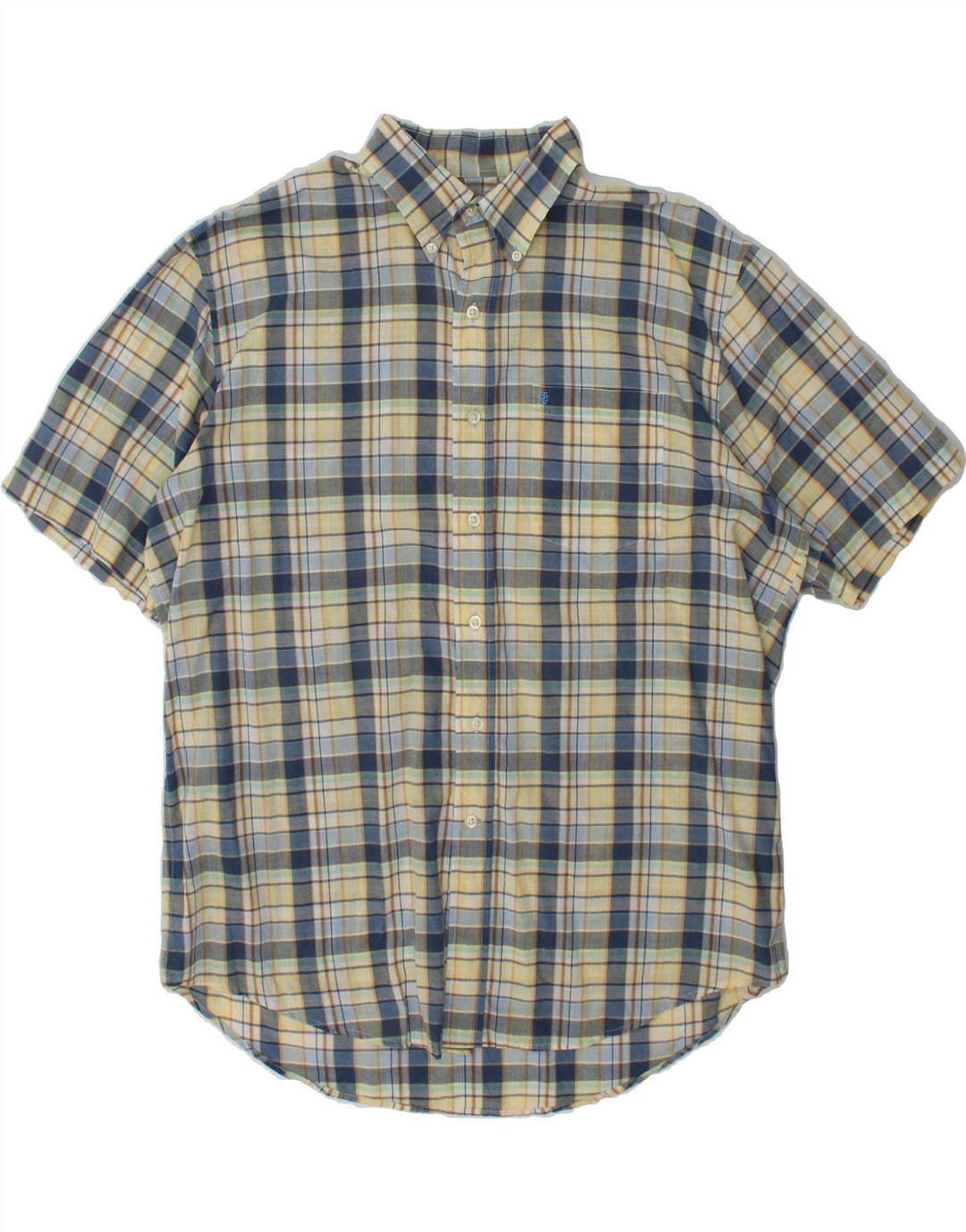 IZOD Mens Short Sleeve Shirt Large Multicoloured Check Cotton Vintage Izod and Second-Hand Izod from Messina Hembry 