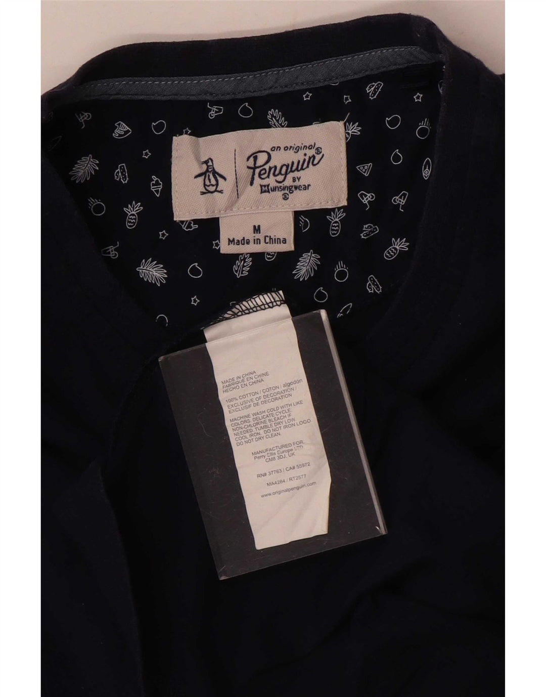 Camiseta Penguin Hombre Top Medium Azul Marino Algodón