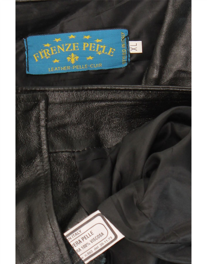 VINTAGE Chaqueta de cuero para hombre Reino Unido 42 XL Cuero negro
