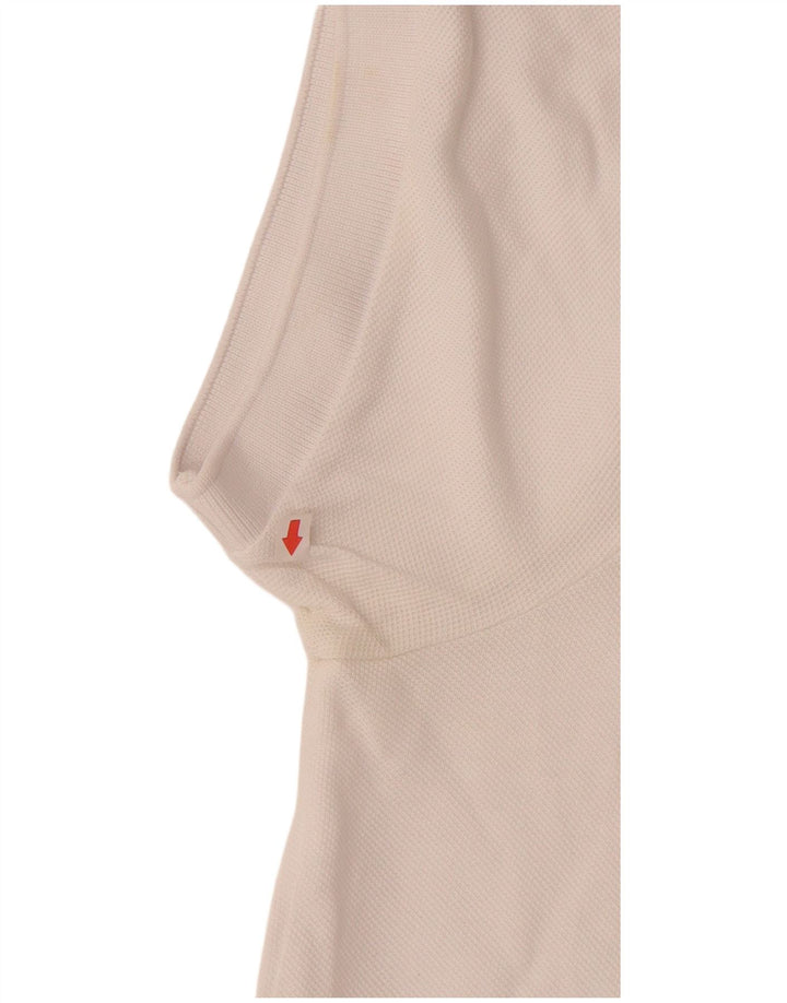 LACOSTE Polo gráfico de corte regular para hombre talla 5 grande algodón blanco