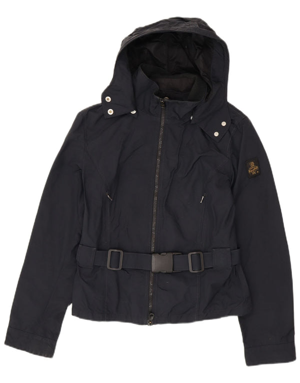Refrigiwear Chaqueta impermeable con capucha Cruz para mujer UK 12 Medium Azul marino Poliamida