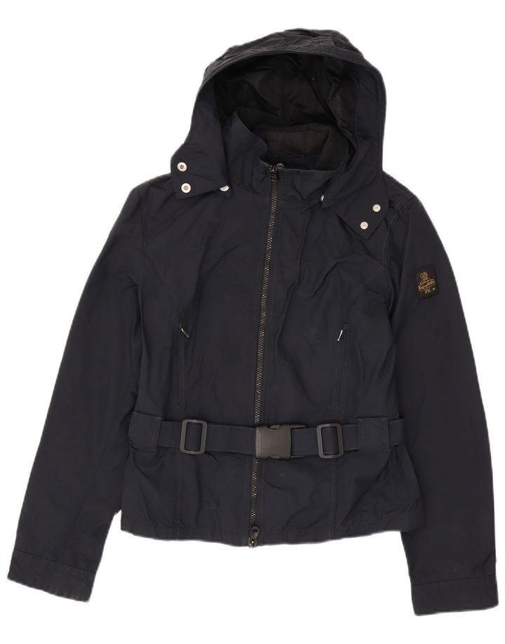 Refrigiwear Chaqueta impermeable con capucha Cruz para mujer UK 12 Medium Azul marino Poliamida