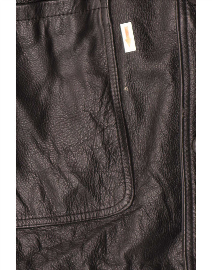 Chaqueta de cuero vintage para hombre IT 52 XL Negro
