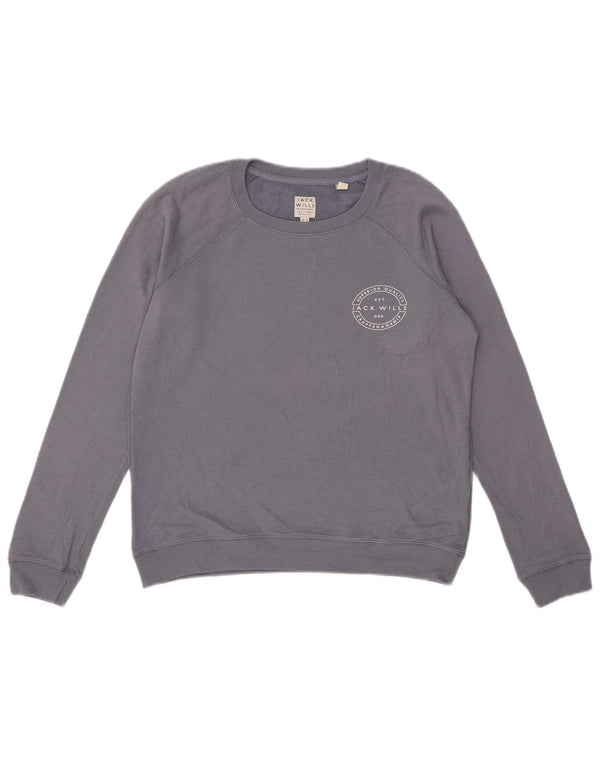 Jack Wills Sudadera extragrande para mujer, talla 10, color azul pequeño