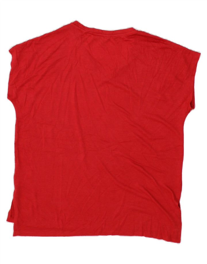 ORVIS Womens Loose Fit T-Shirt Top UK 16 Large Red Polyester Vintage Orvis and Second-Hand Orvis from Messina Hembry 