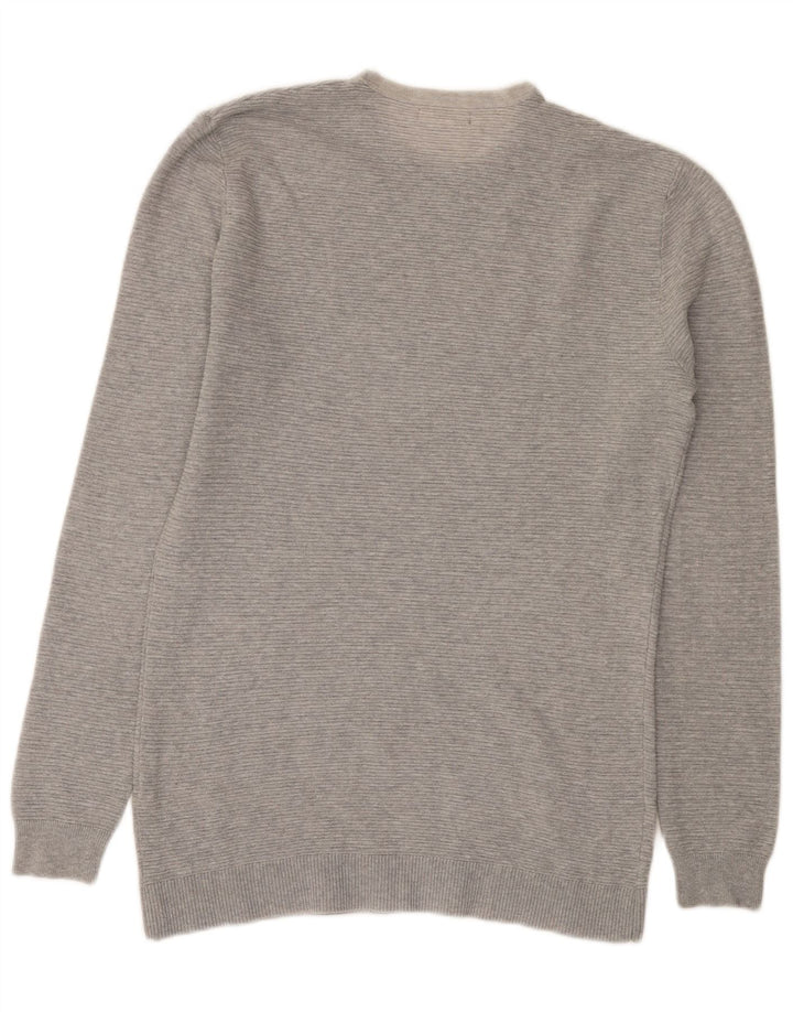 Zara Hombre Jersey De Cuello Redondo Jersey Grande Gris Algodón