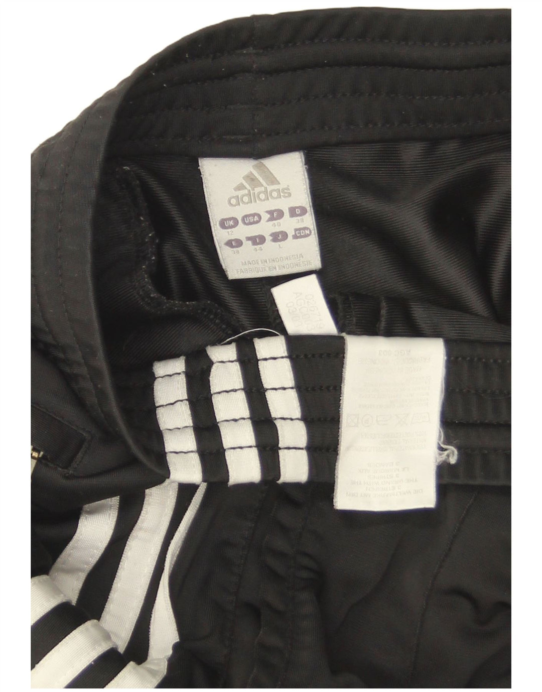 Adidas Pantalones de chándal para mujer UK 12 Medium Negro Poliéster