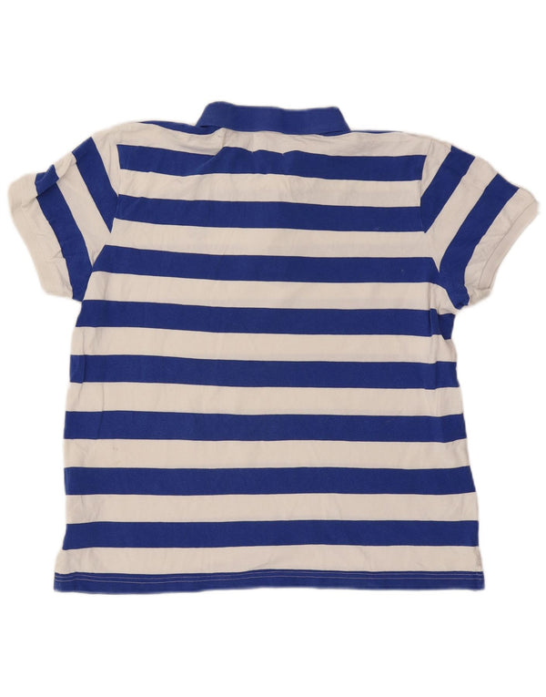 Adidas Polo para hombre de algodón a rayas azules grandes