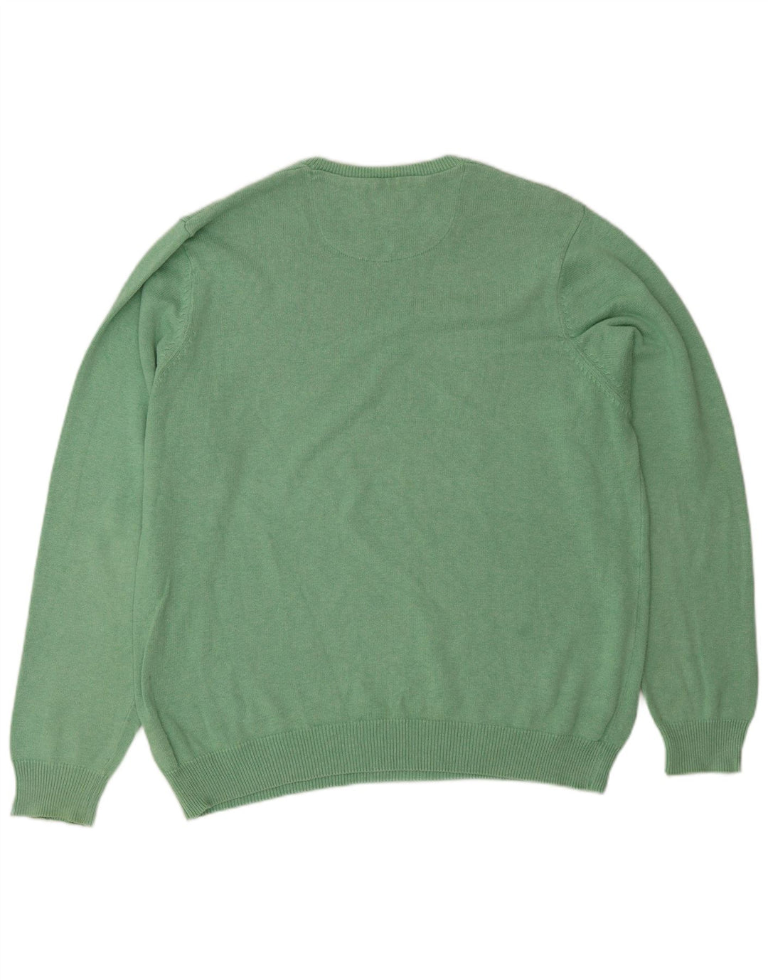 Marks & Spencer Suéter tipo jersey con cuello redondo y corte regular para hombre, talla grande, verde