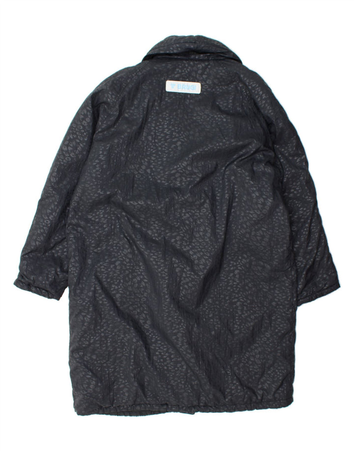BRUGI Womens Oversized Overcoat UK 14 Large Black Spotted Polypeptide Vintage Brugi and Second-Hand Brugi from Messina Hembry 
