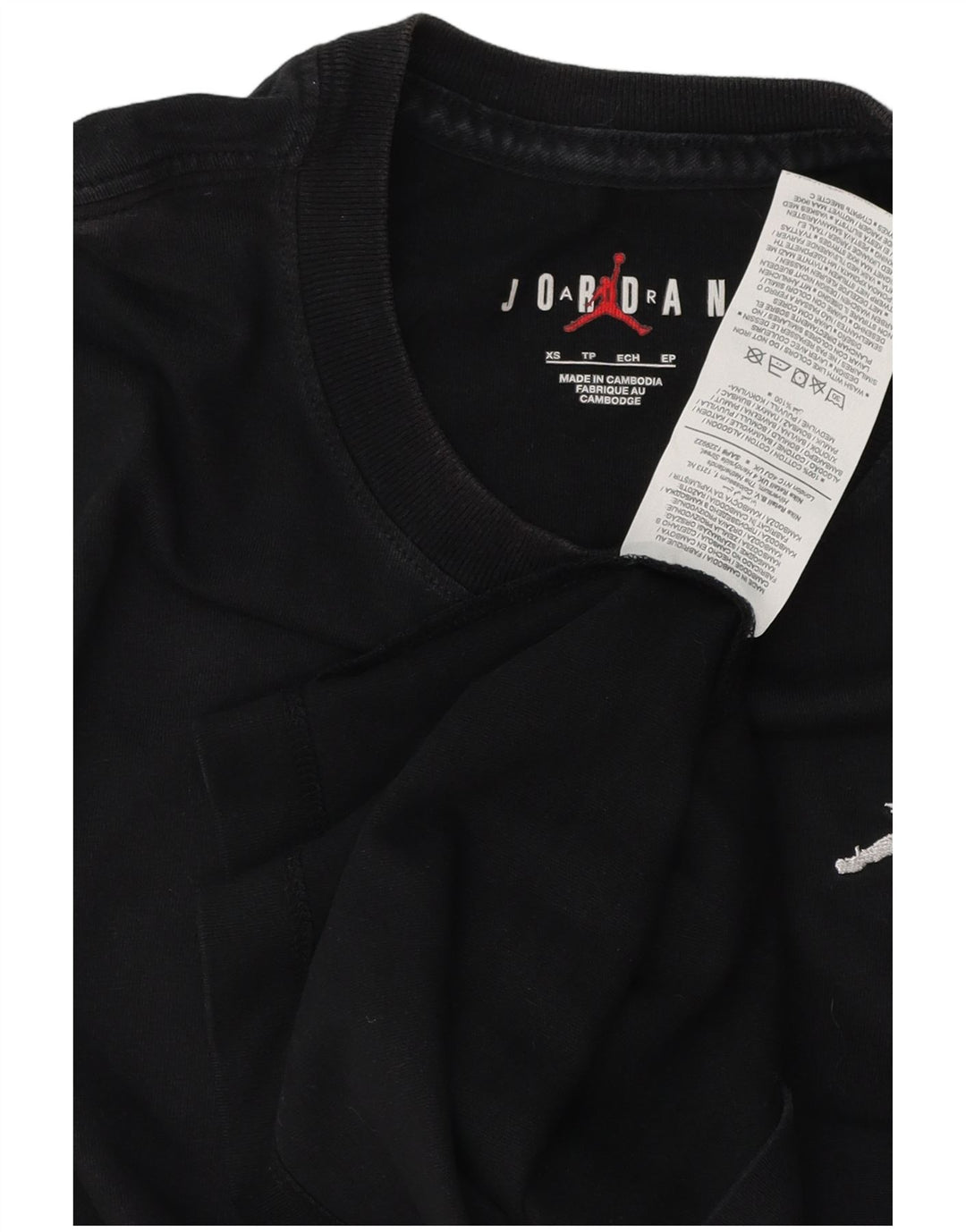 Camiseta Jordan Hombre Top XS Algodón Negro