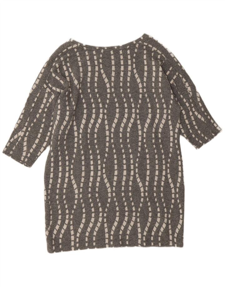 Zara Mujer Túnica Top Reino Unido 46 Grande Gris Chevron