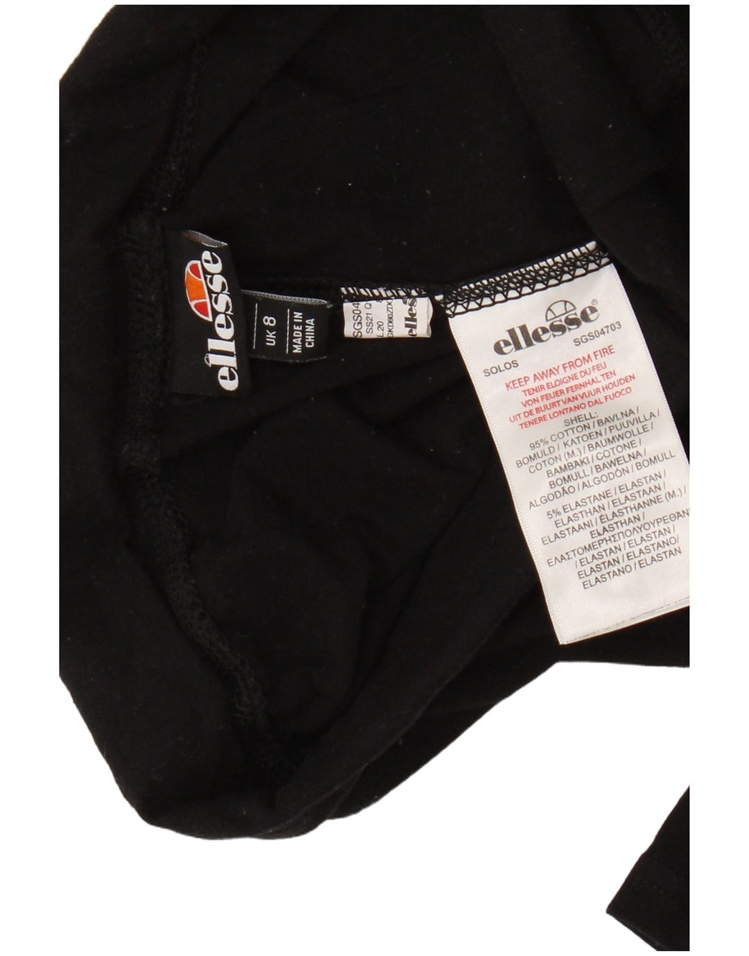 Ellesse Leggings gráficos para mujer UK 8 Small Algodón negro