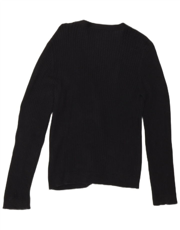 Chaps Suéter tipo cárdigan pequeño para mujer UK 14 Mediano Algodón negro