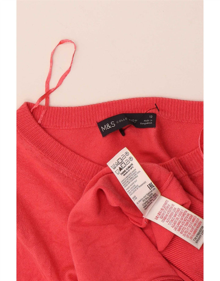 Marks & Spencer - Cárdigan corto para mujer, talla 40, viscosa rosa mediana