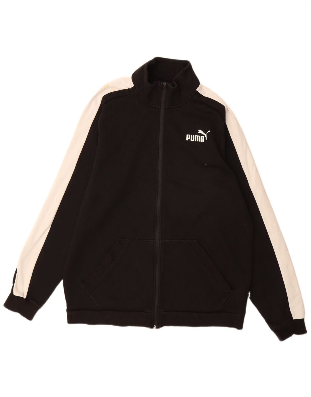 PUMA Chaqueta superior de chándal para hombre Algodón color block mediano negro