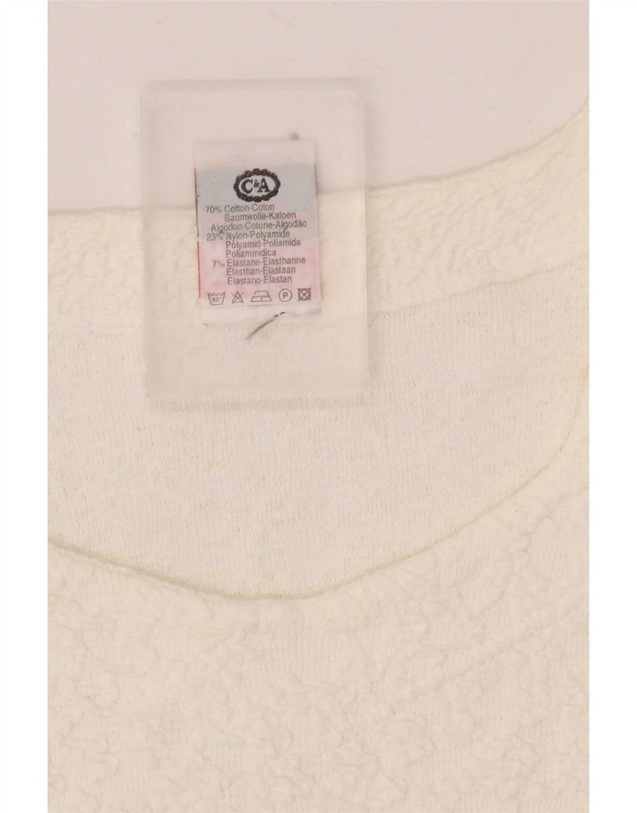 CLOCK HOUSE Body de manga larga para mujer IT 42/44 Algodón blanco mediano