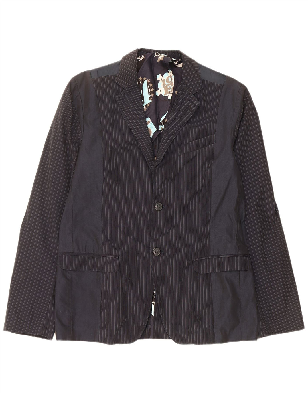 Blazer de Hombre Iceberg de 2 Botones IT 54 2XL Azul Marino a Rayas de Algodón
