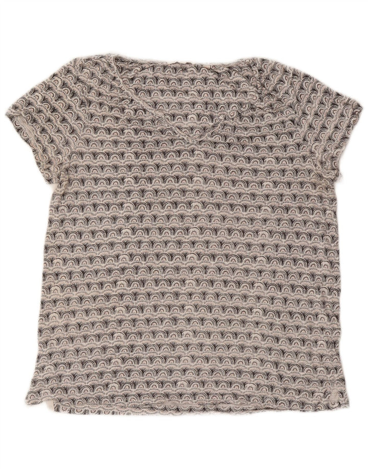 FAT FACE Camiseta gráfica extragrande para mujer Top UK 10 Small Grey Geométrico