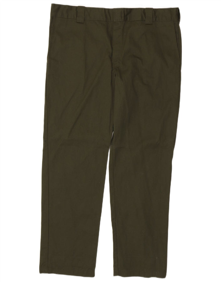 DICKIES Pantalón chino recto y delgado para hombre W38 L32 Poliéster caqui