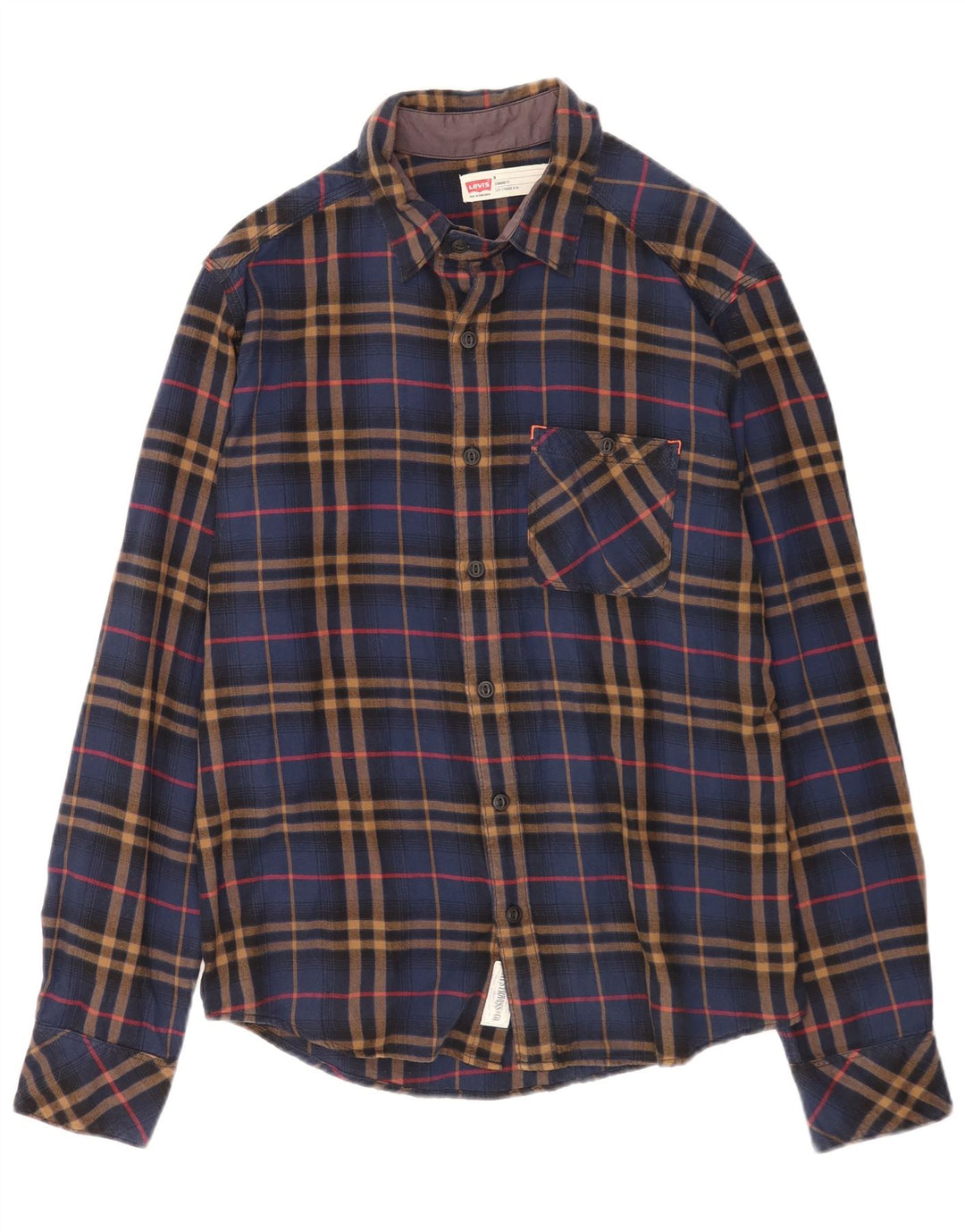 Levi's Camisa de franela de corte estándar para hombre de algodón a cuadros en azul marino mediano