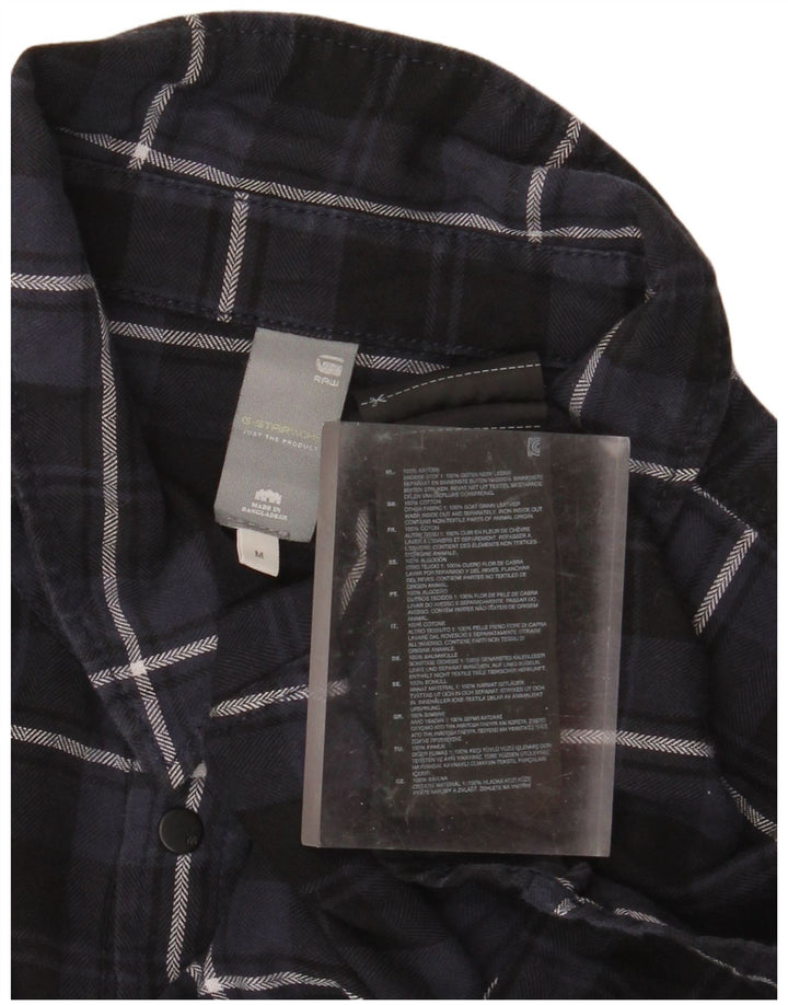 G-STAR Hombre Camisa de franela a cuadros de algodón a cuadros en azul marino mediano