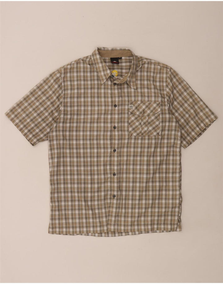 MC Kinley Camisa de manga corta para hombre Poliéster a cuadros caqui medio