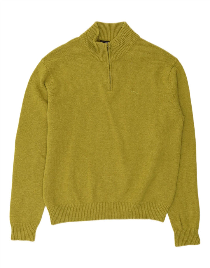 Fila Hombre Zip Neck Jumper Sweater XL Lana Caqui